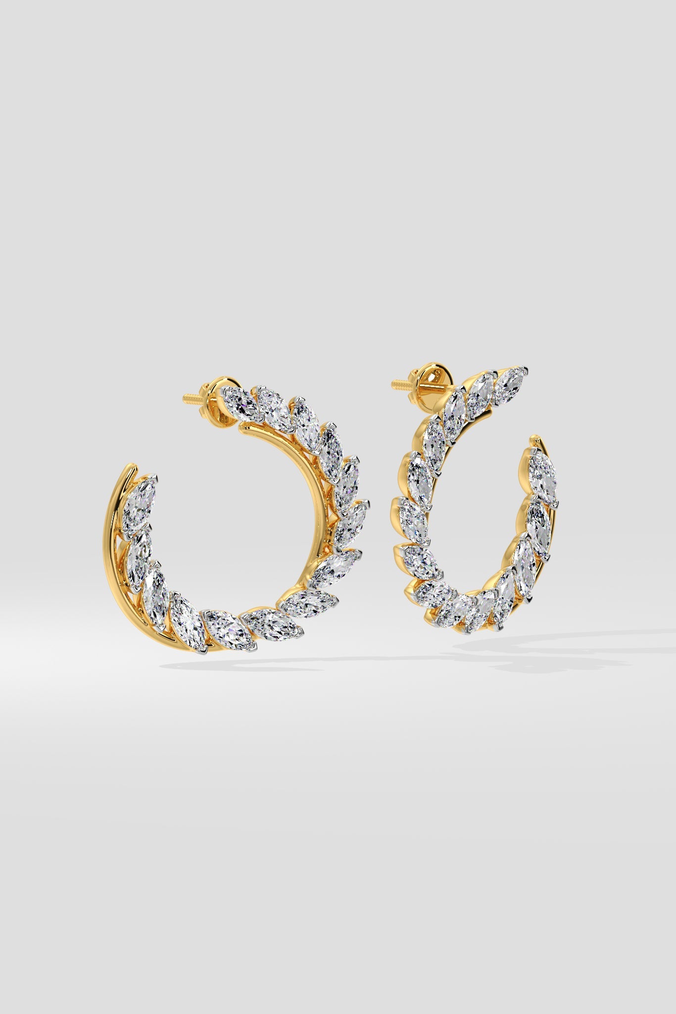 Two-Tone Marquise Front Hoops