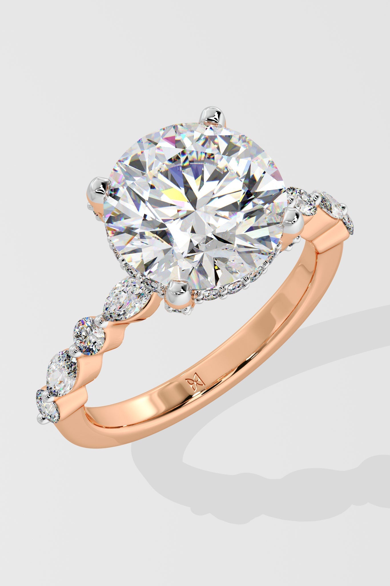 3 ct Round Askew Solitaire Ring