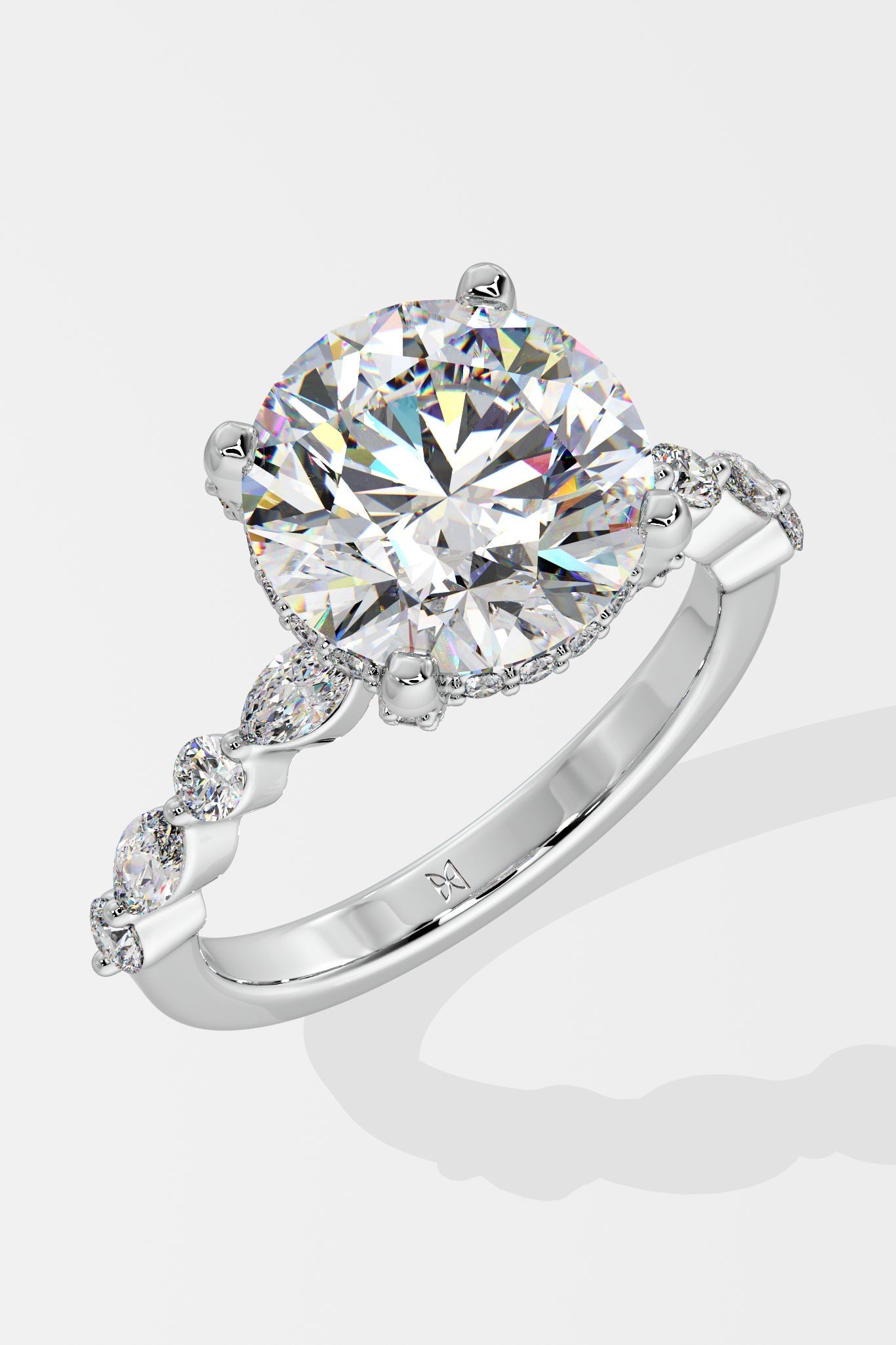 3 ct Round Askew Solitaire Ring