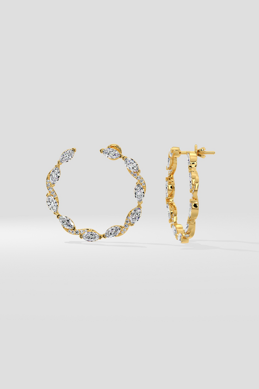 Marquise Diamond Front Hoops