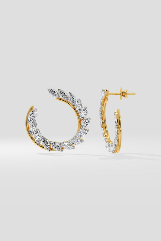 Two-Tone Marquise Front Hoops