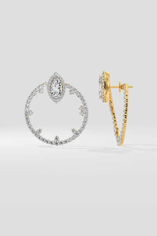 Marquise Halo Front Hoops