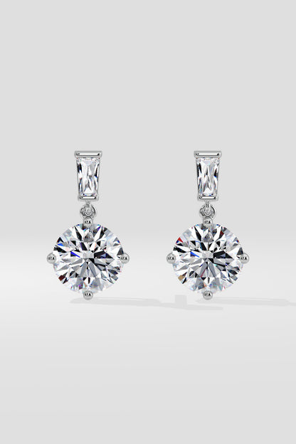 6 ct Solitaire Drop Earrings