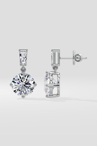 6 ct Solitaire Drop Earrings