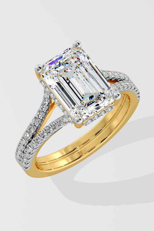 4 ct Emerald Split Shank Ring