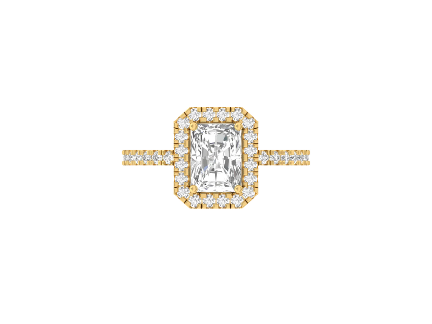 1.50 Carat Radiant Elegant Women Halo Ring