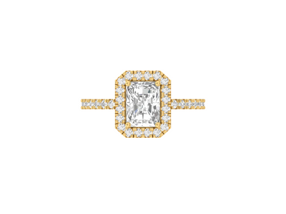 1.50 Carat Radiant Elegant Women Halo Ring
