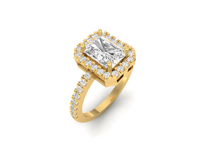 1.50 Carat Radiant Elegant Women Halo Ring