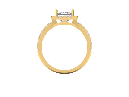 1.50 Carat Princess Elegant Women Halo Ring