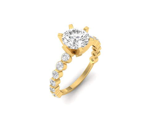 1.50 Carat Round Solitaire with Diamond Band
